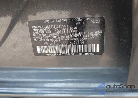 2024 Subaru Impreza Rs 5-Door z USA, uszkodzony, nr VIN JF1GUHJC9R8247189